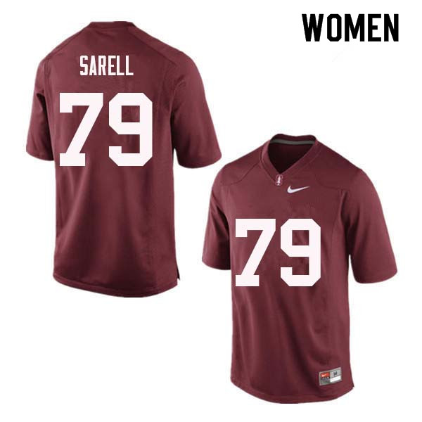 Women Stanford Cardinal #79 Foster Sarell College Football Jerseys Sale-Red